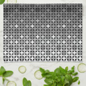 白黒の幾何勾配パターン キッチンタオル (折り畳み)