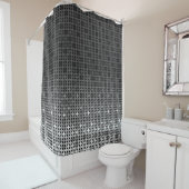 白黒の幾何勾配パターン シャワーカーテン (インサイチュ)
