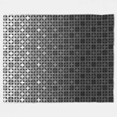 白黒の幾何勾配パターン フリースブランケット (正面(横))