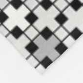 白黒の幾何勾配パターン フリースブランケット (角)