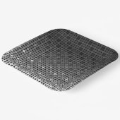 白黒の幾何勾配パターン ペーパープレート (傾斜あり)