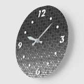 白黒の幾何勾配パターン ラージ壁時計 (傾斜)