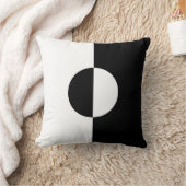 白黒の幾何学円の正方形パターン クッション (ブランケット)