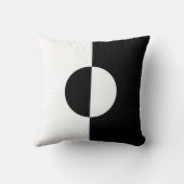 白黒の幾何学円の正方形パターン クッション (裏面)