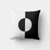 白黒の幾何学円の正方形パターン クッション (正面)