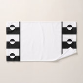 白黒の幾何学円の正方形パターン バスタオルセット (ハンドタオル)