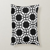 白黒の幾何学円パターン アクセントクッション (正面(垂直))