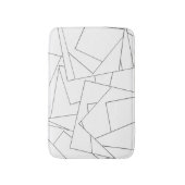 白黒の幾何学小説モダン家 バスマット (正面縦)