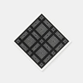 白黒の幾何学模様あま スタンダードカクテルナプキン (角)