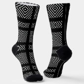 白黒の幾何学模様あま ソックス (傾斜あり)