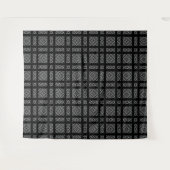 白黒の幾何学模様あま タペストリー (正面(横))