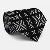 白黒の幾何学模様あま ネクタイ (ロール)