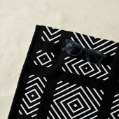 白黒の幾何学模様あま ビーチタオル (インサイチュ)