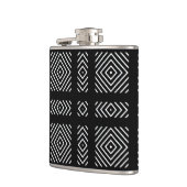 白黒の幾何学模様あま フラスク (左)