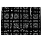 白黒の幾何学模様あま ラージペーパーバッグ (裏面)