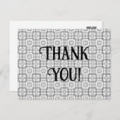 白黒の幾何学模様ありがとう ポストカード (正面/裏面)