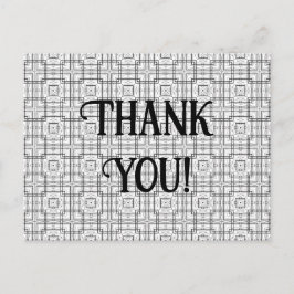 白黒の幾何学模様ありがとう ポストカード
