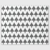 白黒の幾何学模様のクリスマスツリー ラッピングペーパー (フラット)