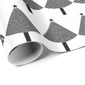 白黒の幾何学模様のクリスマスツリー ラッピングペーパー (ロールコーナー)