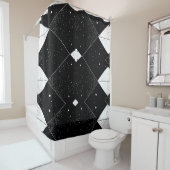 白黒の幾何学模様シャワーカーテン シャワーカーテン (インサイチュ)