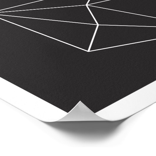 白黒の幾何学模様ポスター1 ポスター (角)