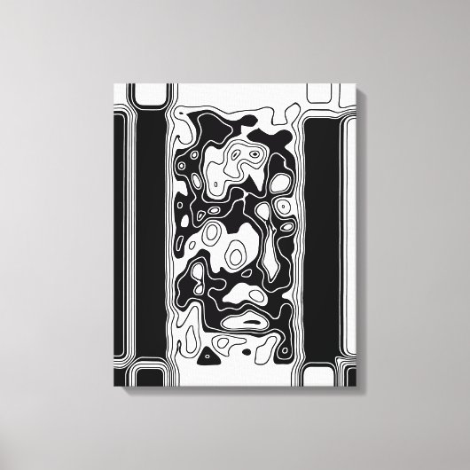 白黒の幾何学模様1 キャンバスプリント (正面)