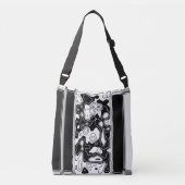 白黒の幾何学模様1 クロスボディバッグ (正面)