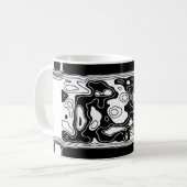 白黒の幾何学模様1 コーヒーマグカップ (正面左)