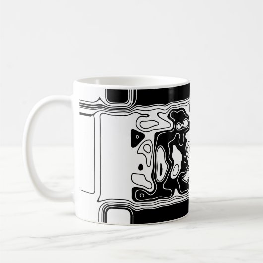 白黒の幾何学模様1 コーヒーマグカップ (左)