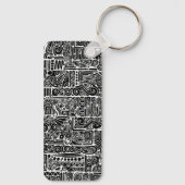 白黒の幾何学模様2 キーホルダー (裏面)