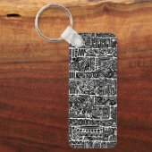 白黒の幾何学模様2 キーホルダー (正面)