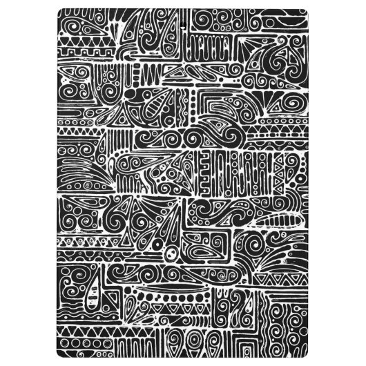 白黒の幾何学模様2 クリップボード (裏面)