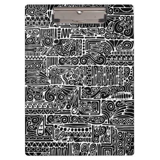 白黒の幾何学模様2 クリップボード (正面)