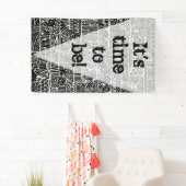 白黒の幾何学模様2 横断幕 (インサイチュ)