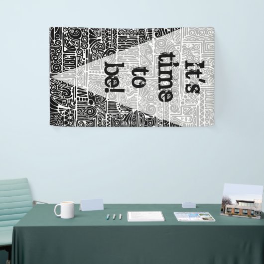 白黒の幾何学模様2 横断幕 (トレードショー)