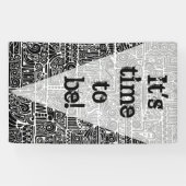 白黒の幾何学模様2 横断幕 (横)