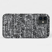 白黒の幾何学模様2 Case-Mate iPhoneケース (裏面(横))