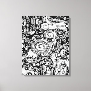 白黒の幾何学模様3 キャンバスプリント