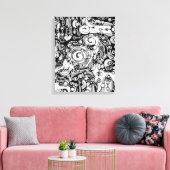 白黒の幾何学模様3 キャンバスプリント (インサイチュ (リビング))