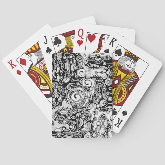 白黒の幾何学模様3 トランプ (裏面)