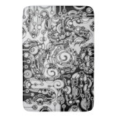 白黒の幾何学模様3 バスマット (正面縦)