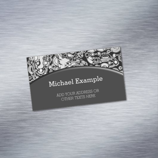 白黒の幾何学模様3 マグネット名刺 (インサイチュ)