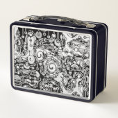 白黒の幾何学模様3 メタルランチボックス (裏面)