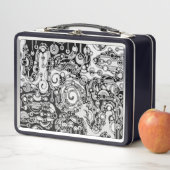 白黒の幾何学模様3 メタルランチボックス (インサイチュ)