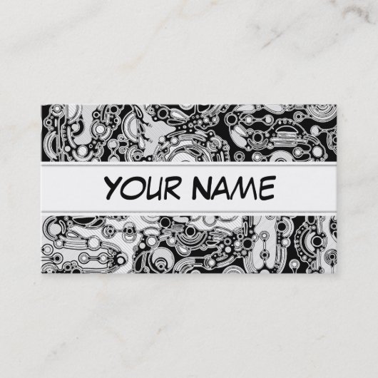 白黒の幾何学模様3 名刺 (正面)