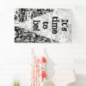 白黒の幾何学模様3 横断幕 (インサイチュ)