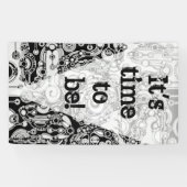 白黒の幾何学模様3 横断幕 (横)