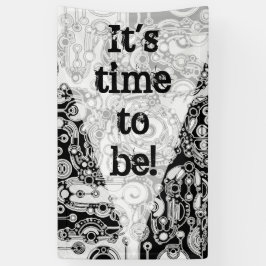 白黒の幾何学模様3 横断幕