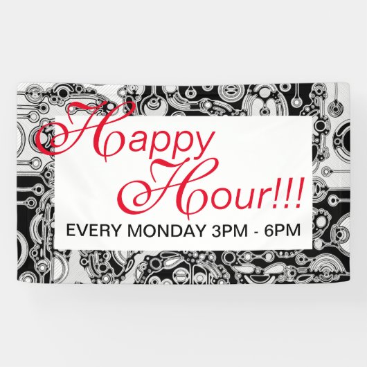 白黒の幾何学模様3 横断幕 (横)