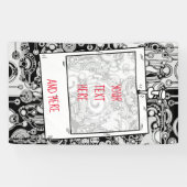 白黒の幾何学模様3 横断幕 (横)